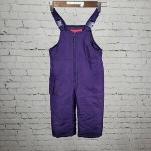 London Fog Purple Insulated Padded Adjustable Strap Zip Cargo Pocket Snow Bib 3T